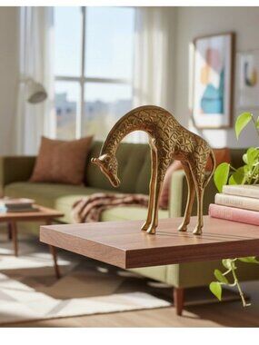 Brass Giraffe 8.5" Tall Classic Mid Century Modern Vintage Decor Collectible
